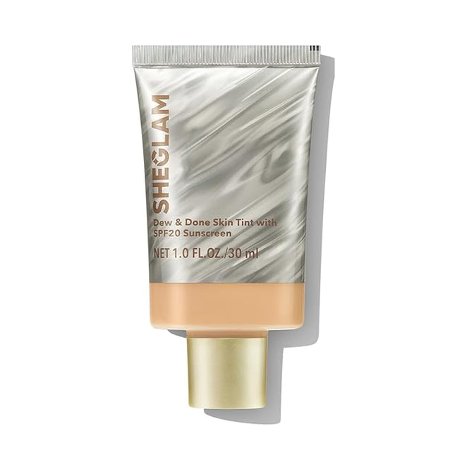 SHEGLAM Dew & Done Skin Tint with SPF20 Light-medium Coverage Foundation Evens Skin Tone-Shell