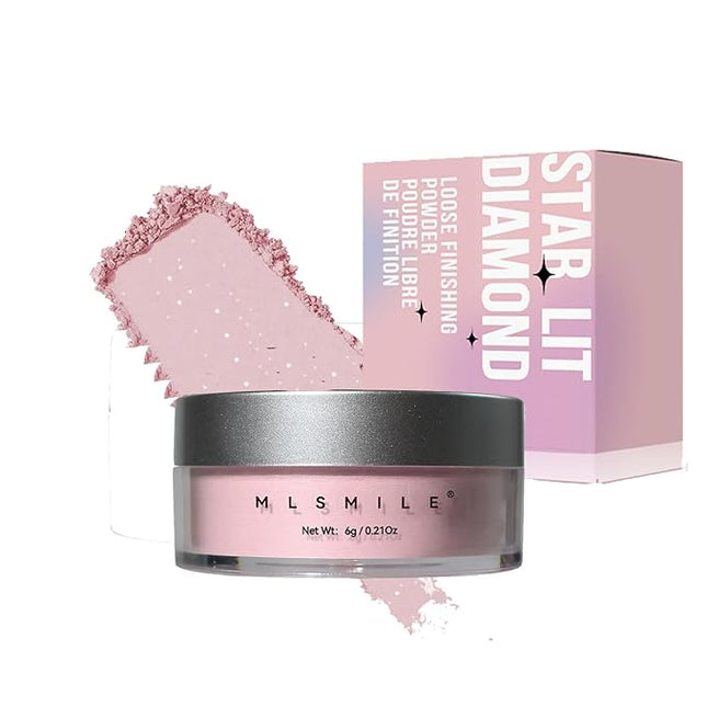 Shimmer Finish Setting Powder,Pink Translucent Setting Powder,Oil Control,Waterproof,Makeup Finishing Long-Lasting,Shimmer Powder for All Skin Types,Kimchi Setting Powder,Face Powder Makeup