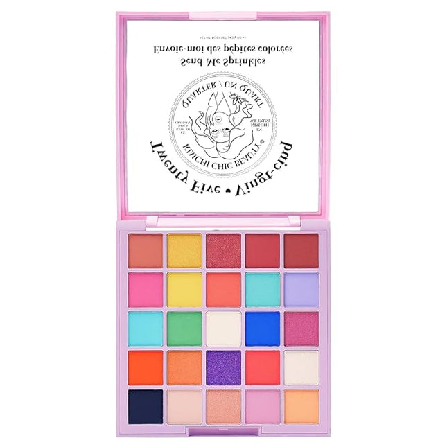 Kimchi Chic Beauty Twenty Five Eyeshadow Palette - 25 Matte & Shimmer Shades, Cruelty Free & Vegan Send Me Sprinkles 0.5oz