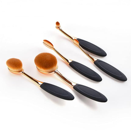 Yoseng Oval Foundation Brush 5 Pcs Toothbrush Makeup brushes Fast Flawless Application Liquid Cream Powder Foundation With Makeup Brush Case