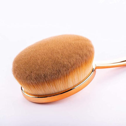Yoseng Oval Foundation Brush 5 Pcs Toothbrush makeup brushes(Black handle rose gold)